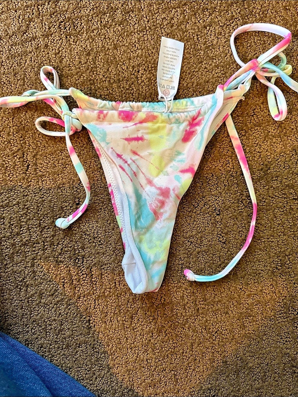 Full Tilt Tie-Dye Bikini Bottom in Pink & Blue Size Small